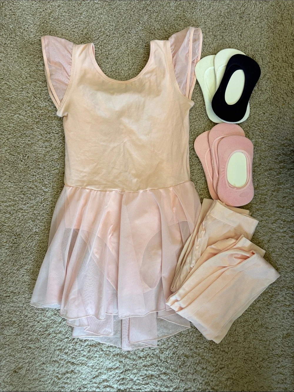Girls Light Pink Ballet Leotard with Skirt